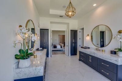 Bathroom with Custom Marble Countertops